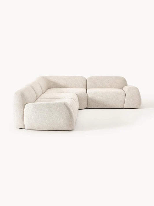 Canapé d'angle modulable 4 places en bouclette Wolke