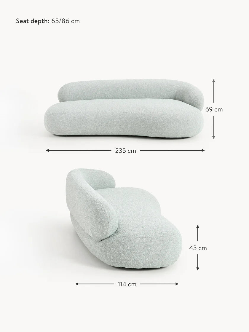 Canapé 3 places en peluche-bouclette Alba