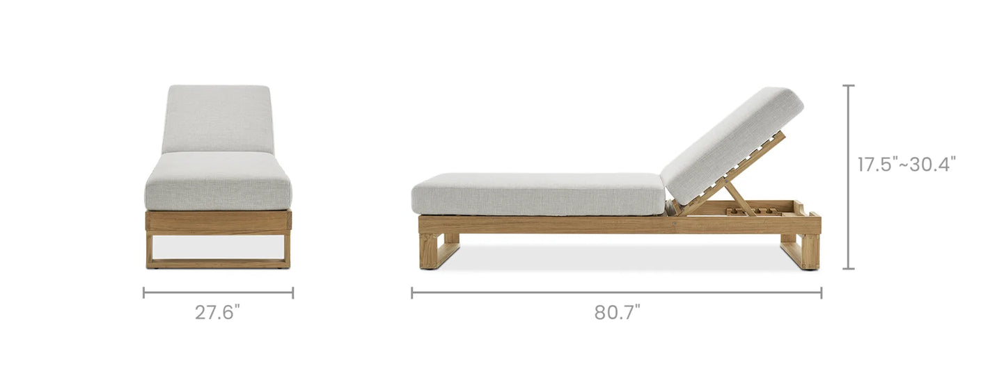 Rio Outdoor Teak Chaise Lounge