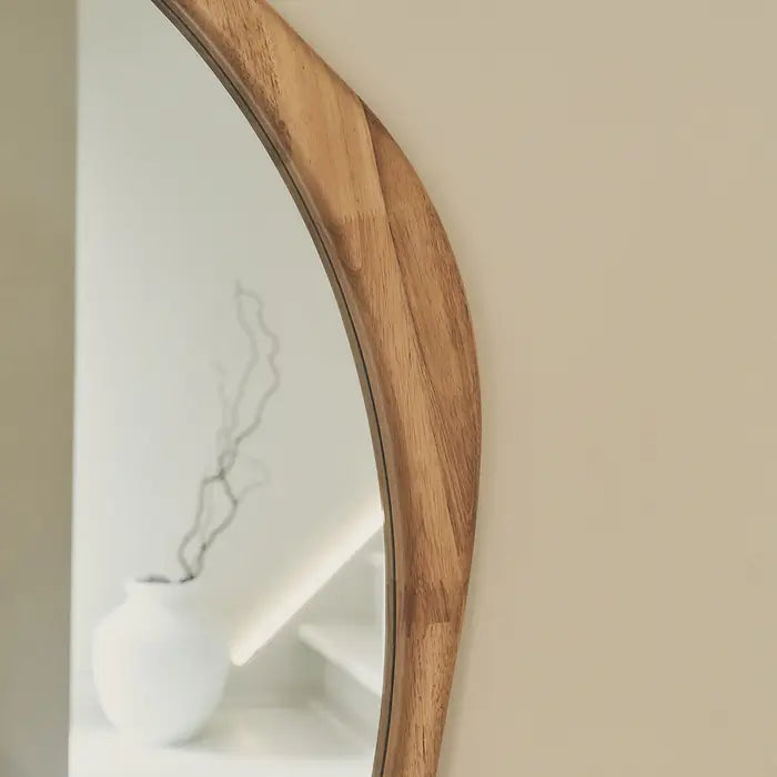 Cambre - Grand miroir irrégulier en bois clair pleine longueur 170 cm x 85 cm