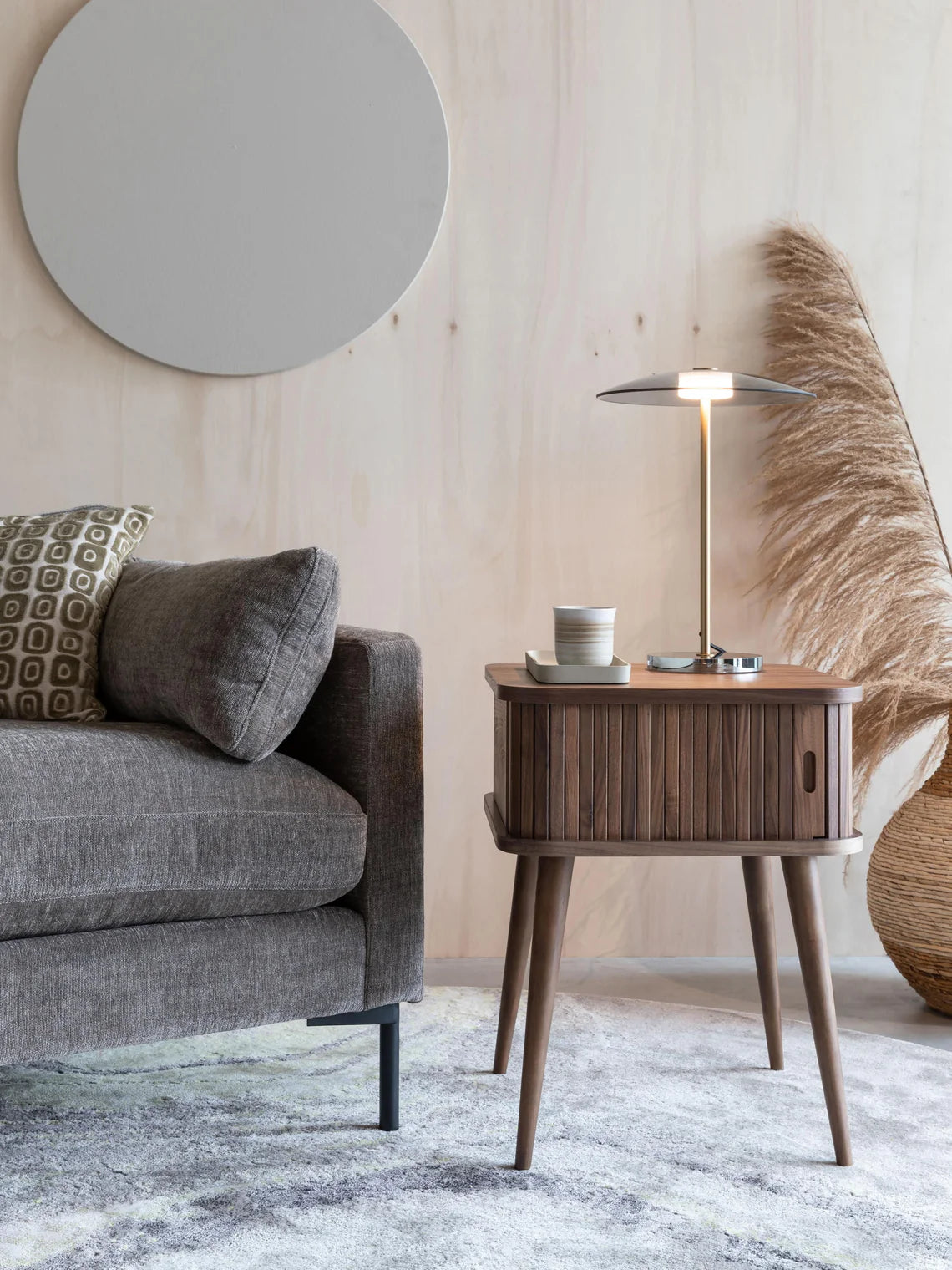 Table de chevet en bois cannelé Barbier