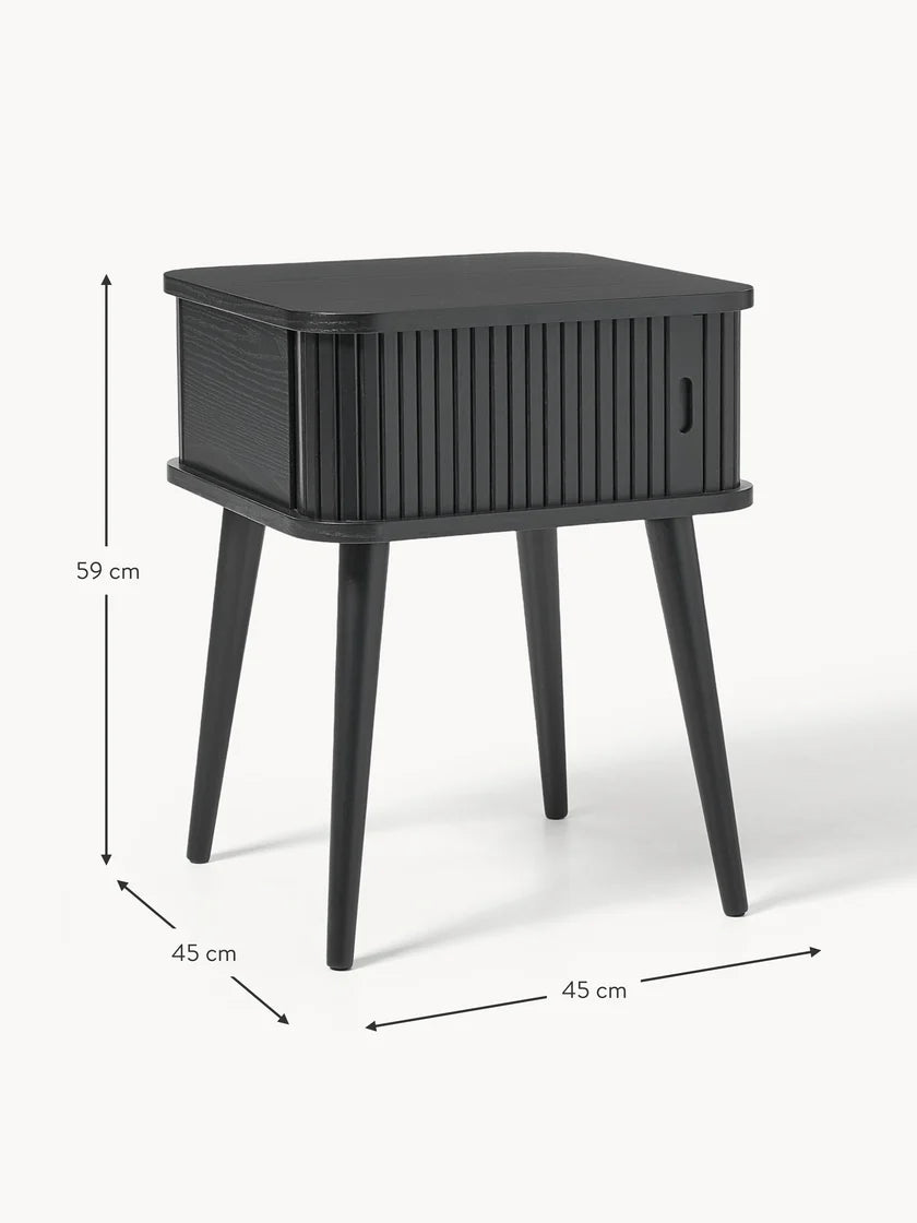 Table de chevet en bois cannelé Barbier