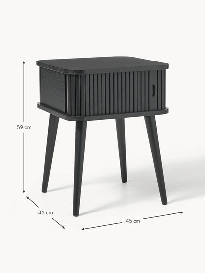 Table de chevet en bois cannelé Barbier
