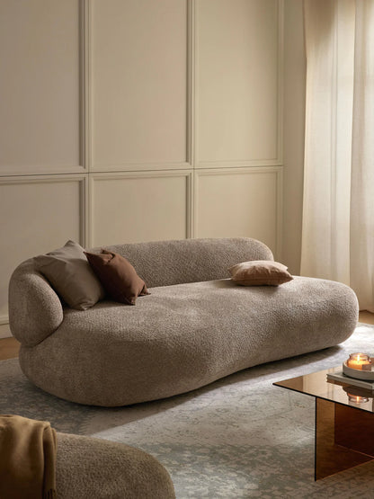 Canapé 3 places en peluche-bouclette Alba