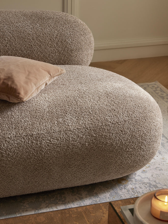 Canapé 3 places en peluche-bouclette Alba