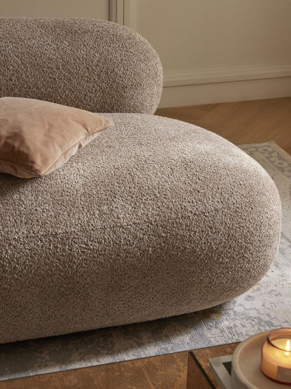 Canapé 3 places en peluche-bouclette Alba