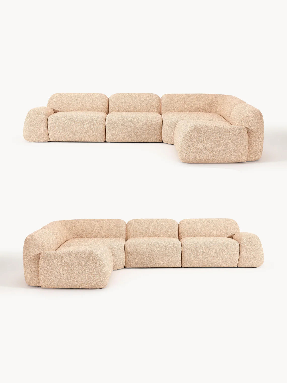 Canapé d'angle modulable 4 places en bouclette Wolke