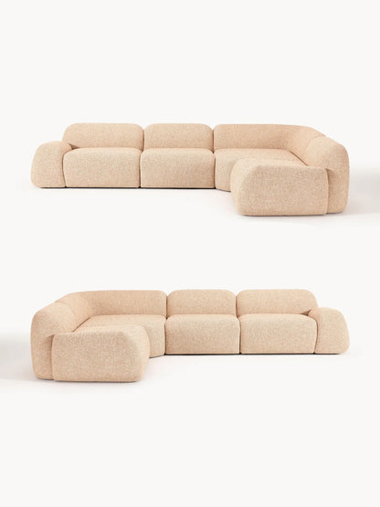 Canapé d'angle modulable 4 places en bouclette Wolke
