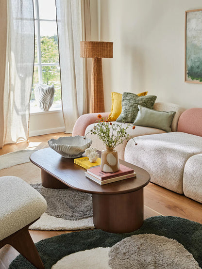 Table basse ovale en chêne Didi