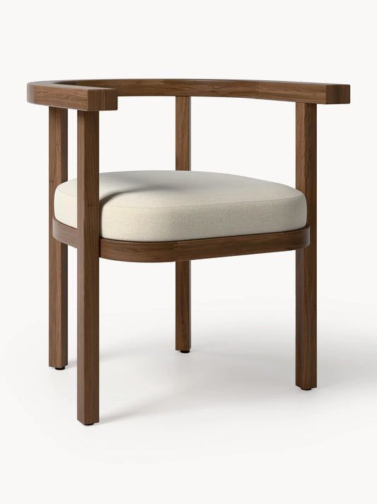 Chaise de jardin en bois d'acacia avec coussin d'assise Matheus
