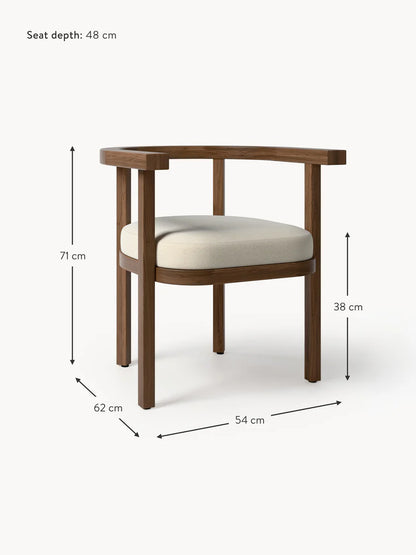 Chaise de jardin en bois d'acacia avec coussin d'assise Matheus