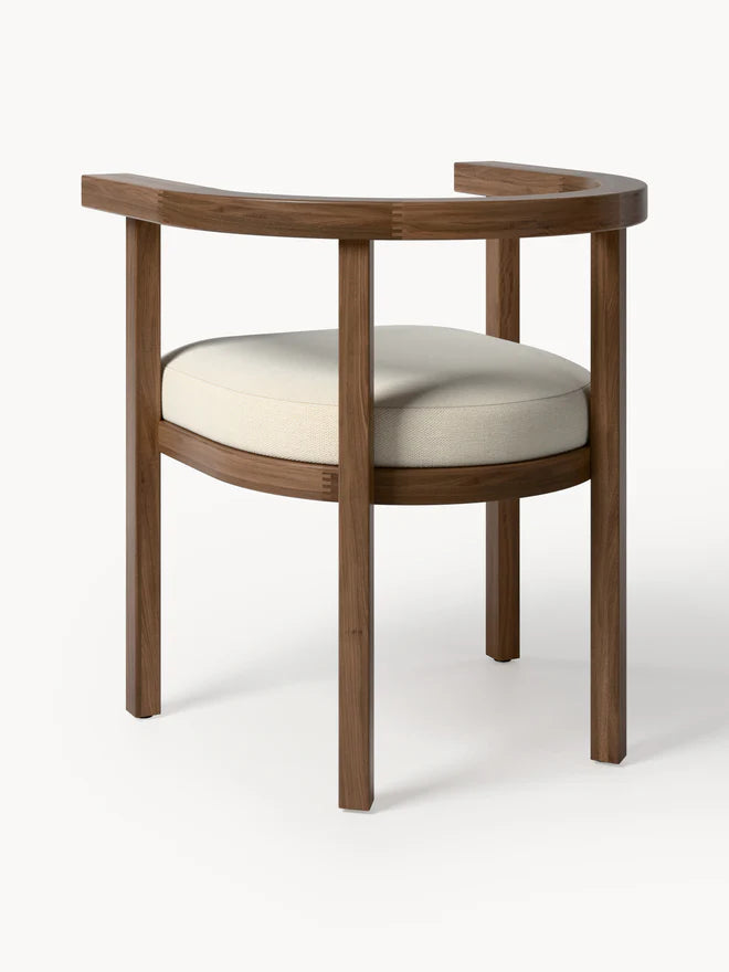 Chaise de jardin en bois d'acacia avec coussin d'assise Matheus