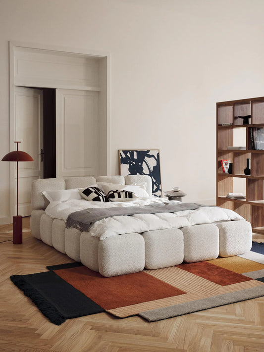 Lit matelassé en peluche-bouclette KALIDA