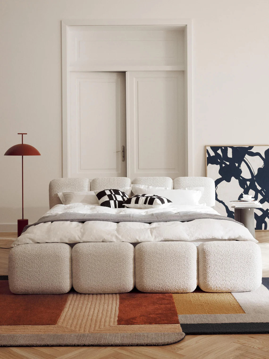 Lit matelassé en peluche-bouclette KALIDA