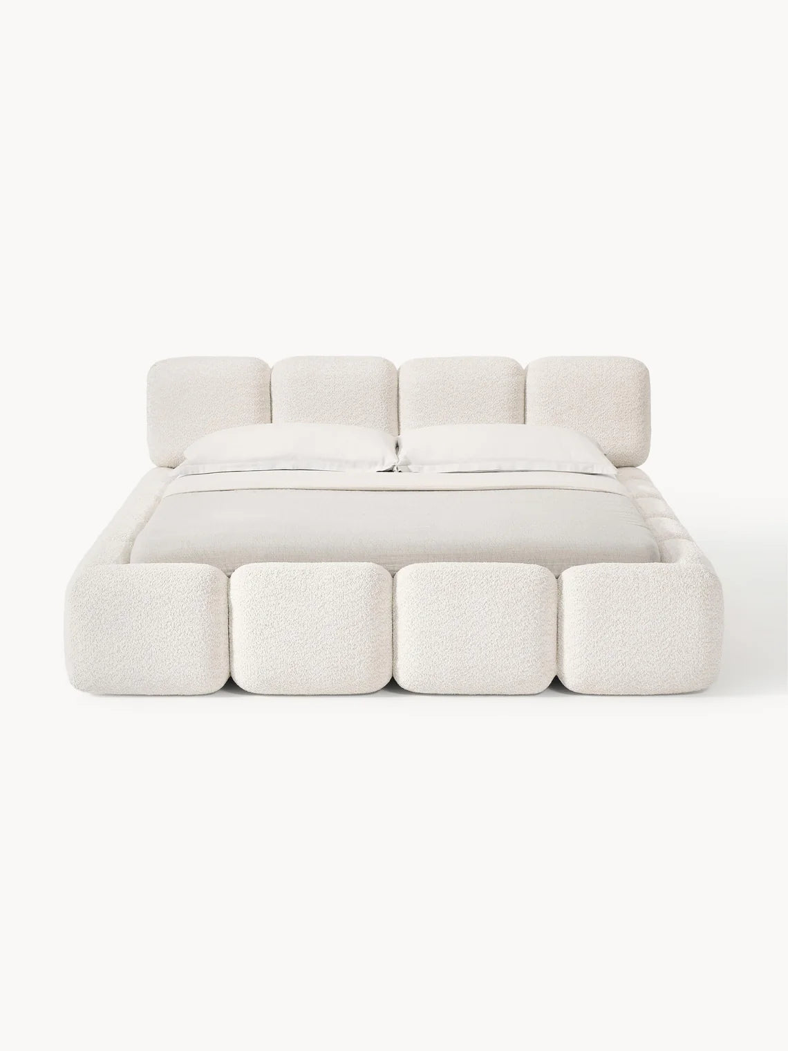 Lit matelassé en peluche-bouclette KALIDA