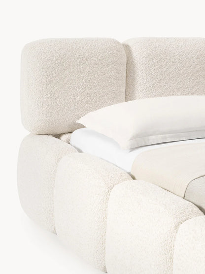 Lit matelassé en peluche-bouclette KALIDA