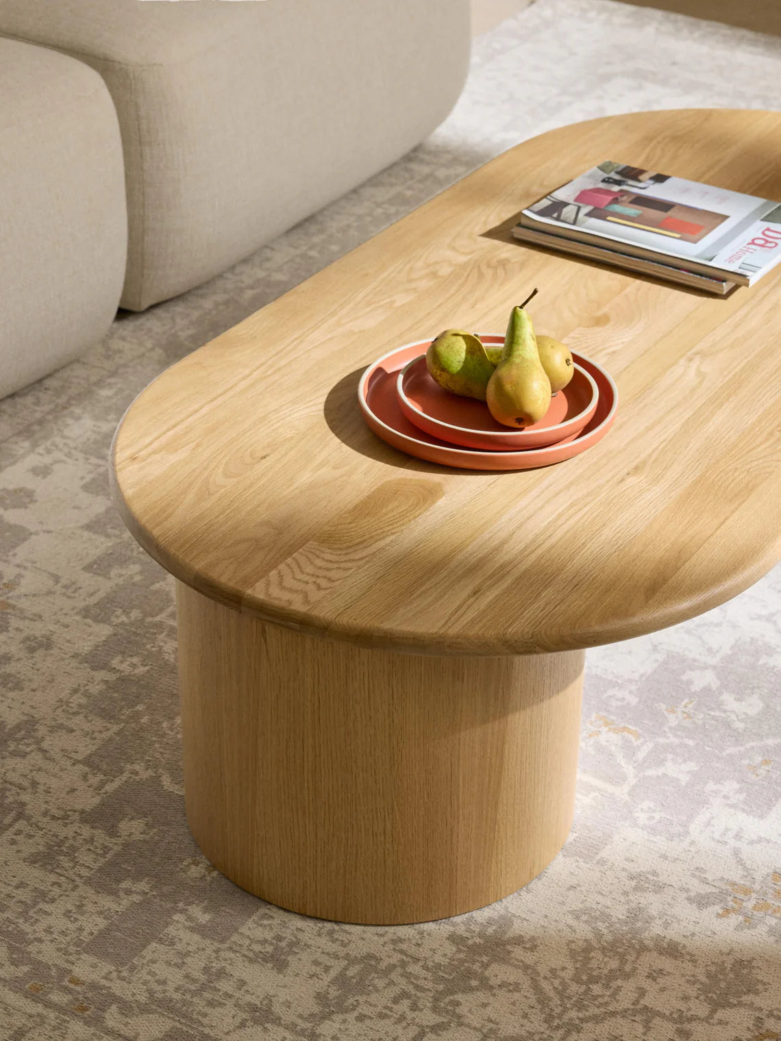 Table basse ovale en chêne Didi