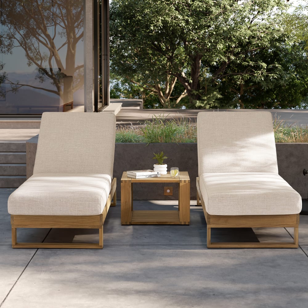 Rio Outdoor Teak Chaise Lounge