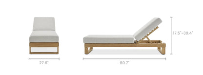 Rio Outdoor Teak Chaise Lounge
