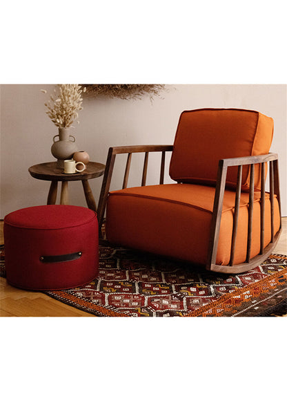 Chaise à bascule en bois massif