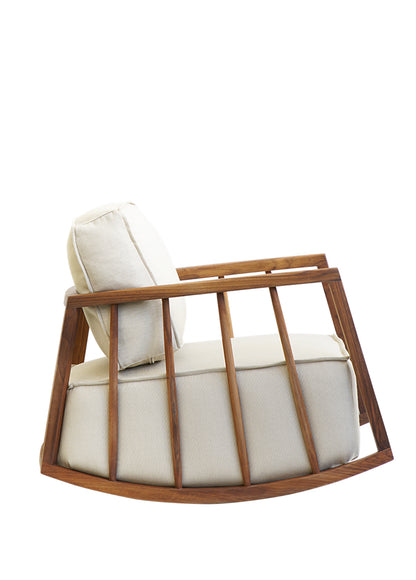 Chaise à bascule en bois massif