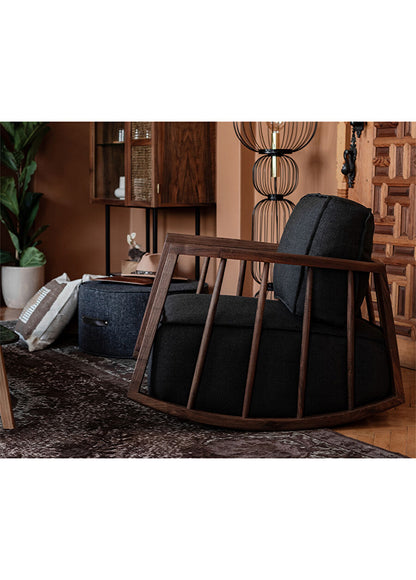 Chaise à bascule en bois massif